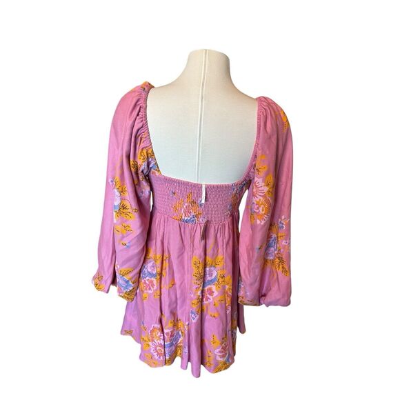 B23 FREE PEOPLE Francesca Mini Dress Floral Dawn Rose Combo SMALL NWT Sweetheart - Picture 9 of 11